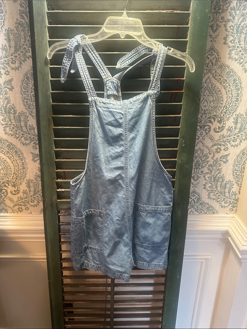 Denim Blue Tie-Strap Overall Dress - Unbranded